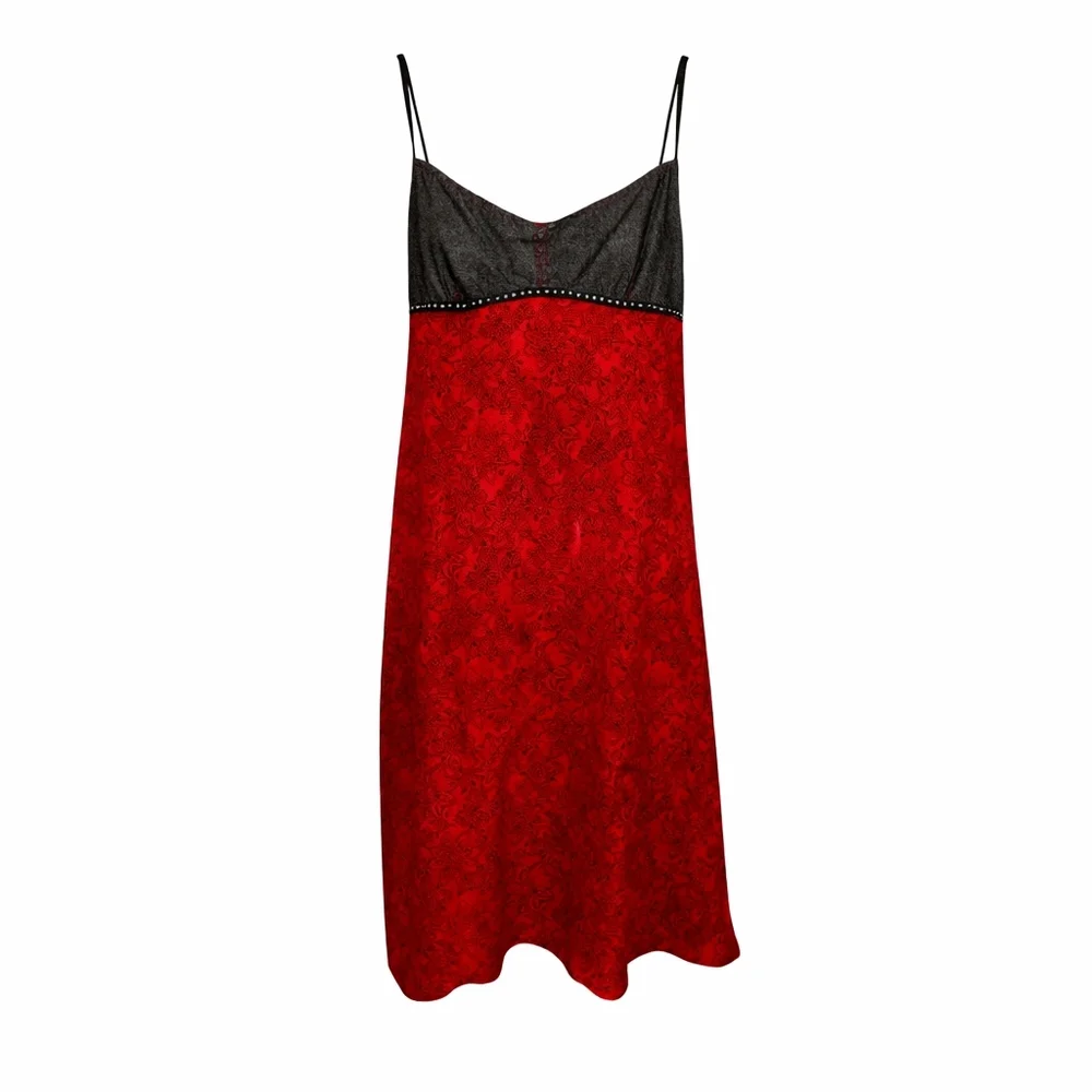 Faded Glory SIZE 16/18 Midi Dress Red Black Women's Extra Large - Picture 2 of 6